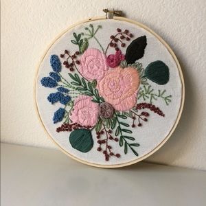 hand embroidered wall art